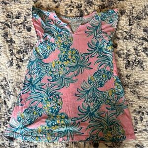 Lilly Pulitzer GIRLS Mini Astara Dress Pelican Pink S 4-5 Pom pom